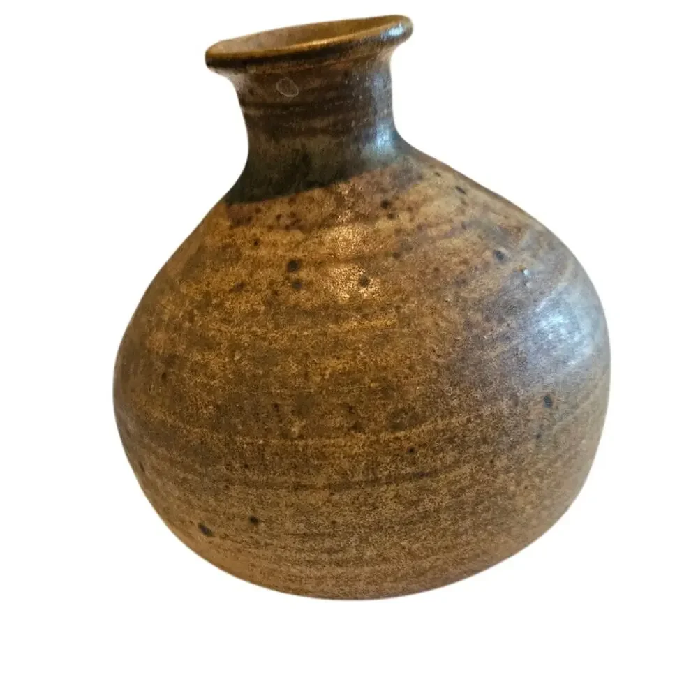 Rustic, earthy glazed, hand thrown Ceramic Pottery Vase 5
